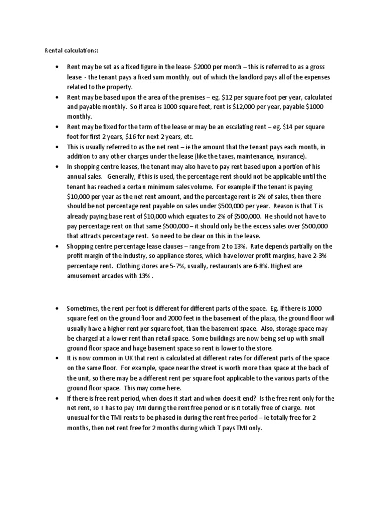 Understanding TMI in Rental Calculations | PDF | Renting | Lease
