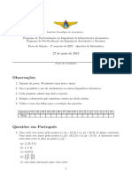 Prova de Seleção do Instituto Tecnológico de Aeronáutica cobre Matemática