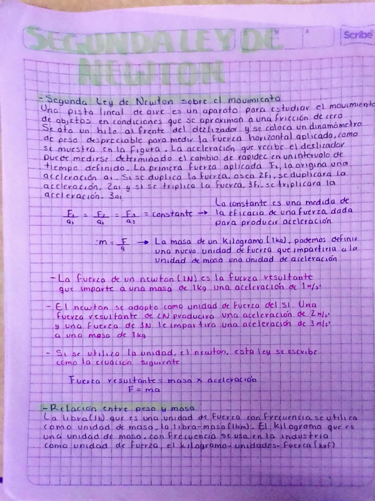 Segunda Ley de Newton | PDF