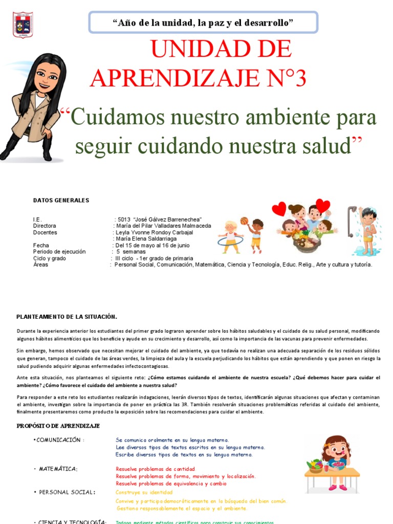 Unidad de Aprendizaje 3: Cuidado Ambiental | PDF | Amor | Aprendizaje