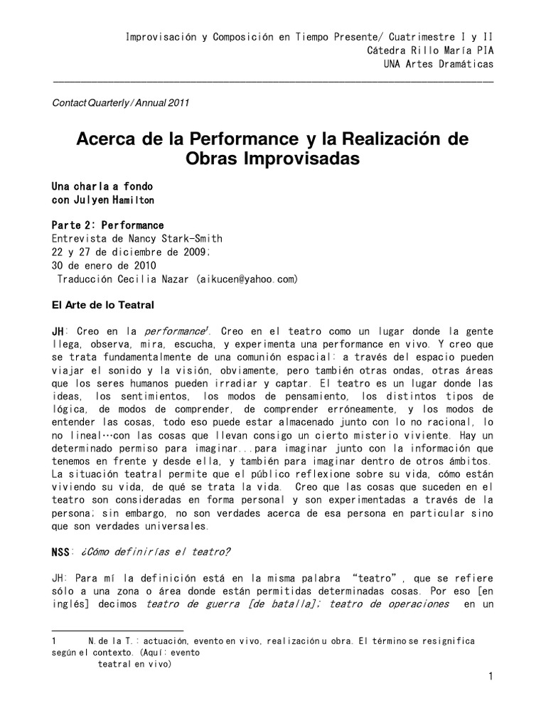 Copia de entrevista julyen hamilton about performance part 2 traduccion