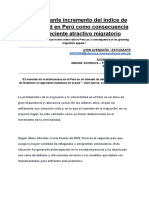 El Preocupante Incremento Del Índice de Criminalidad en Perú Como Consecuencia de Su Creciente Atractivo Migratorio PDF