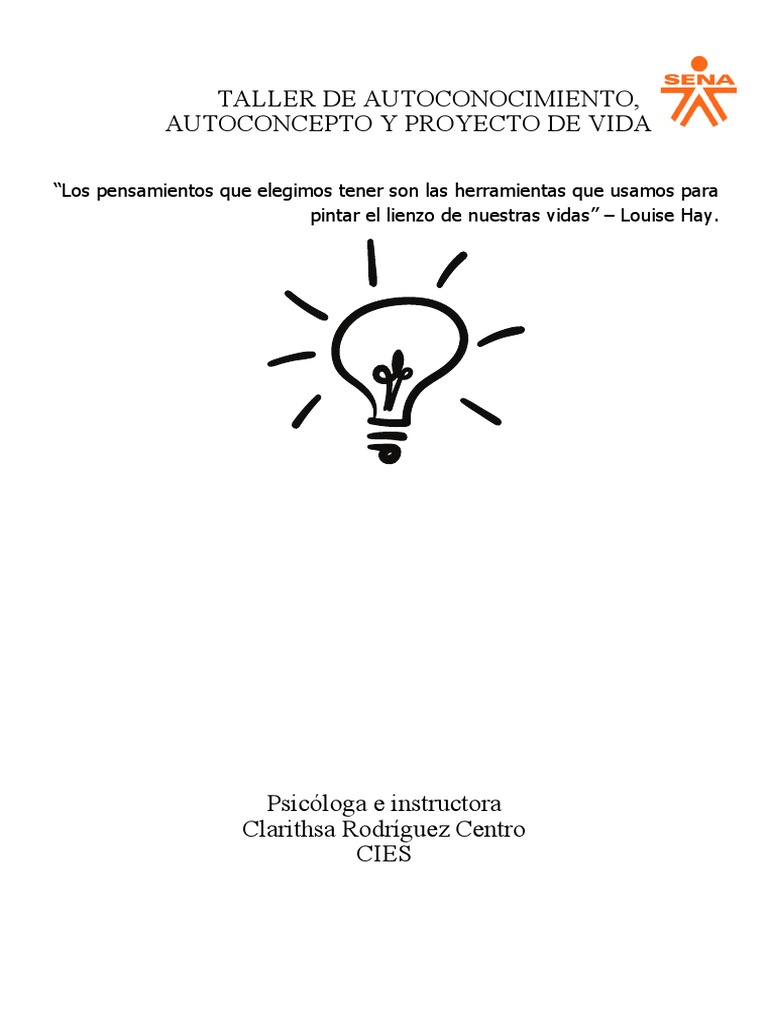 Taller de Autoconocimiento y Proyecto de Vida | PDF | Felicidad ...