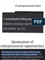 Creation of Entrepreneurial Ideas