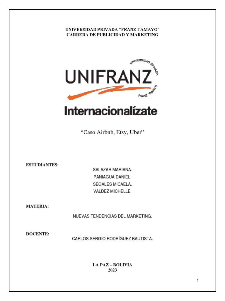 Caso Airbnb Uber Etsy Pdf Publicidad Online Marketing