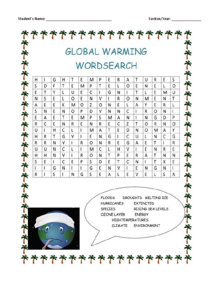 Climate Change - Global Warming (Worksheet) | PDF