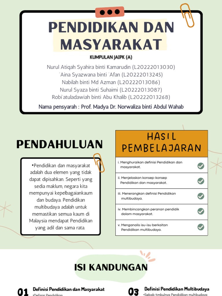 Masyarakat sebagai pendukung pendidikan