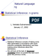 CS 904: Natural Language Processing Statistical Inference: N-Grams