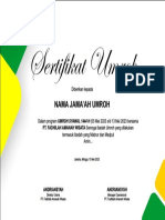 Sertifikat Umroh Jamaah Fadhilah Amanah Wisata PDF