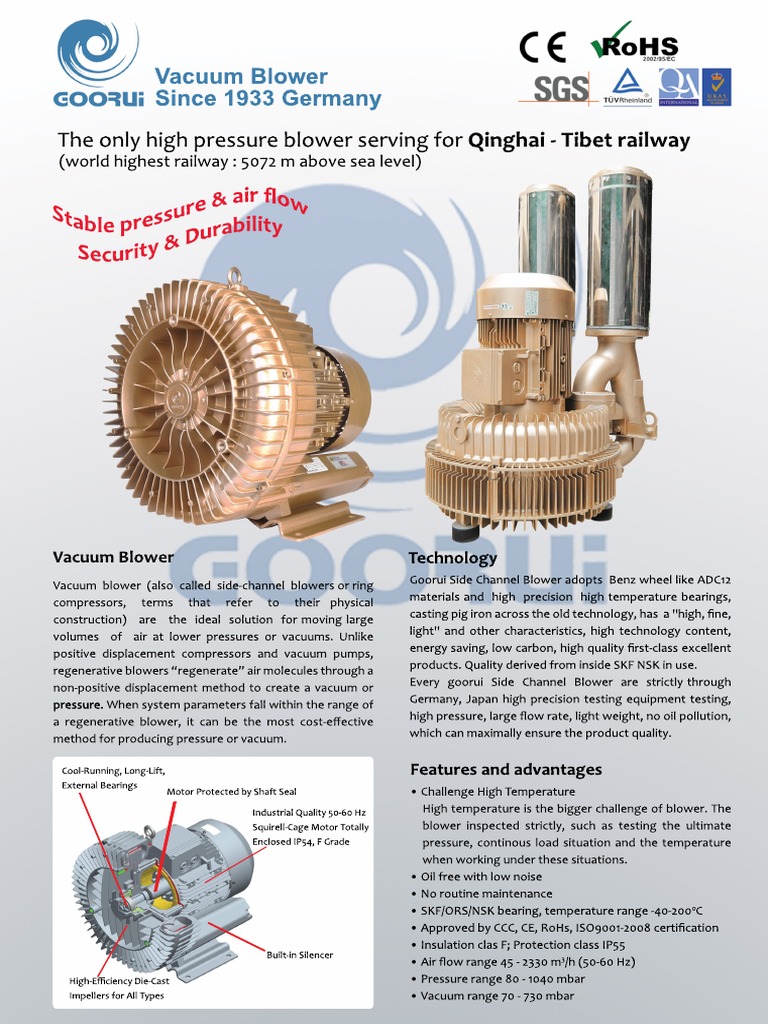 The Only High Pressure Vacuum Blower Serving the World's Highest