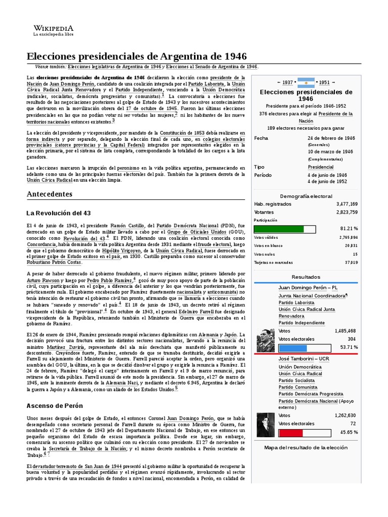 Elecciones Presidenciales de Argentina de 1946 PDF