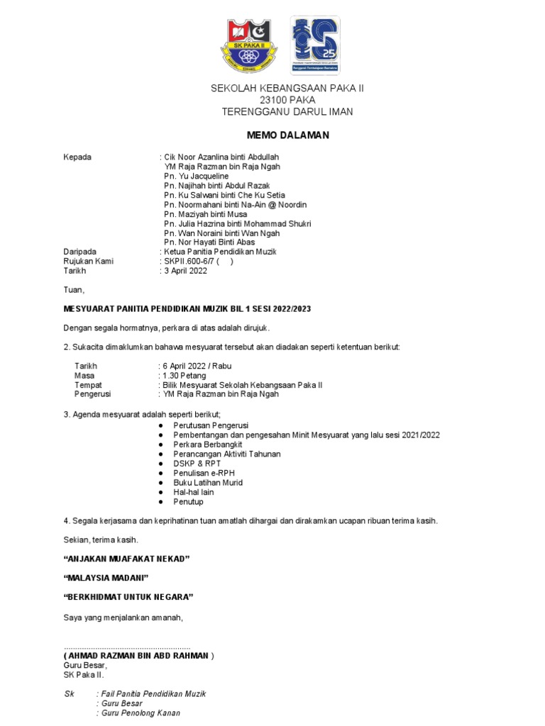 Format Memo Dalaman PDF
