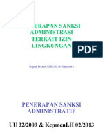 Penerapan Sanksi Administratif di Bidang Lingkungan Hidup