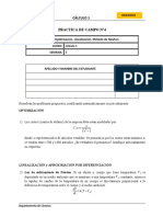 Cálculo 1 práctica de campo: Optimización, linealización y método de Newton