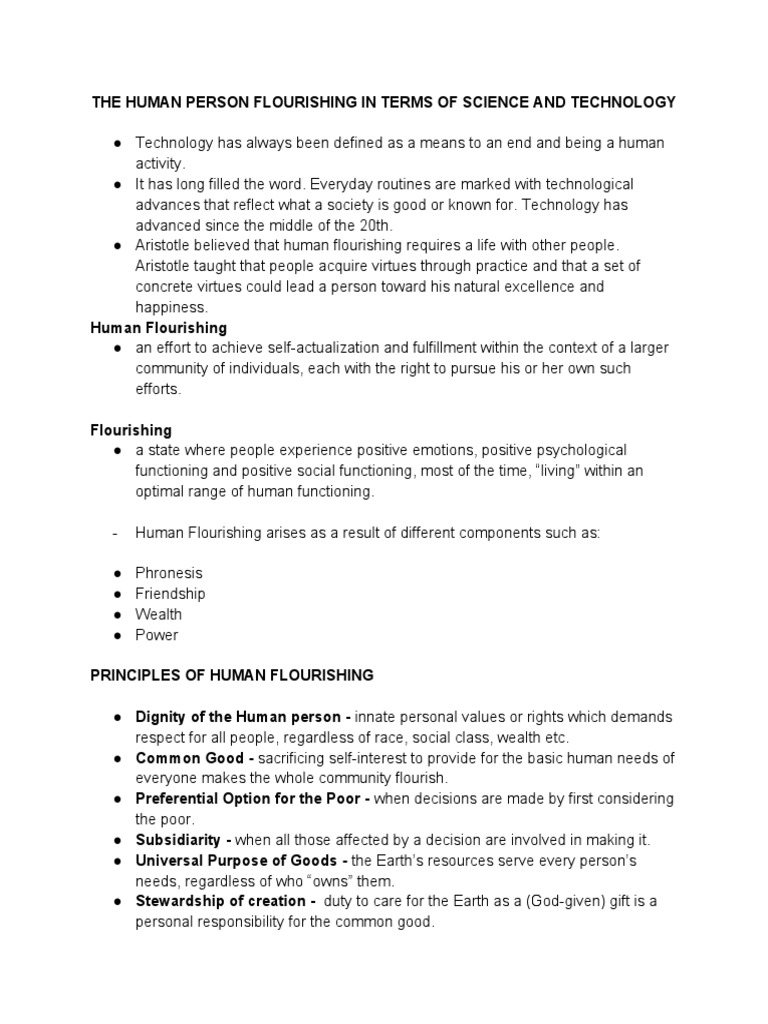 Human Flourishing in Science & Technology | PDF | Science | Psychology