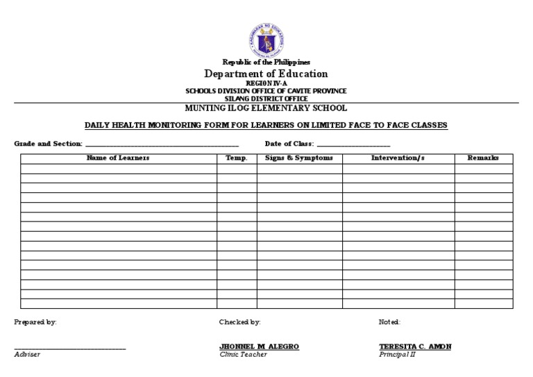 DailyHealthMonitoringFormforLearners PDF
