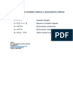 Fórmulas de Interés Simple y Descuento Simple PDF