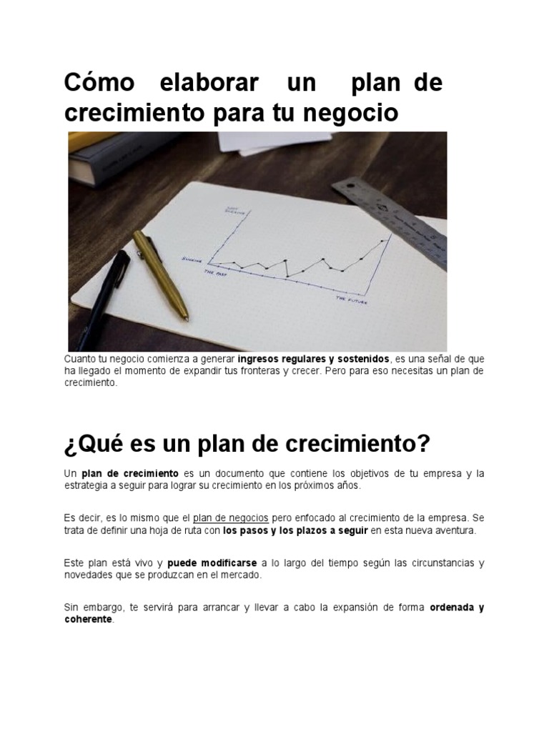 Cómo Elaborar Un Plan de Crecimiento para Tu Negocio | PDF | Marketing ...
