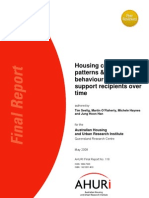 AHURI Final Report No118 Housing Consumption Patterns and Earnings Behaviour of Income Support Recipients Over Time