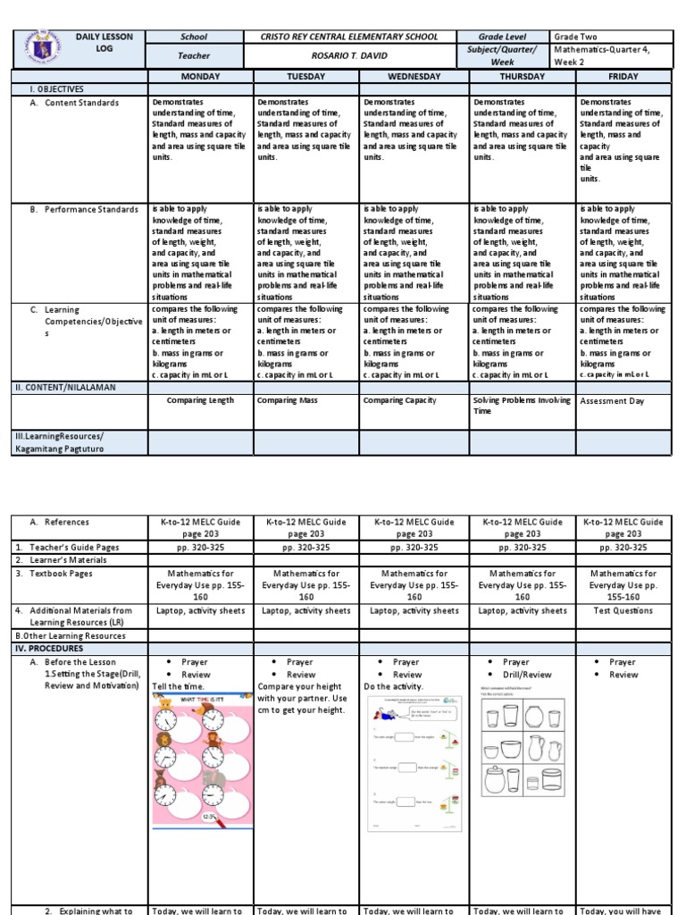 Grade 2 Math Lesson Plan: Measurement | PDF