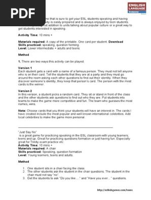 Games for Teenagers Part 2