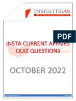 INSTA October 2022 Current Affairs Quiz Questions PDF