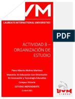 Organización de estudio con medio tiempo virtual