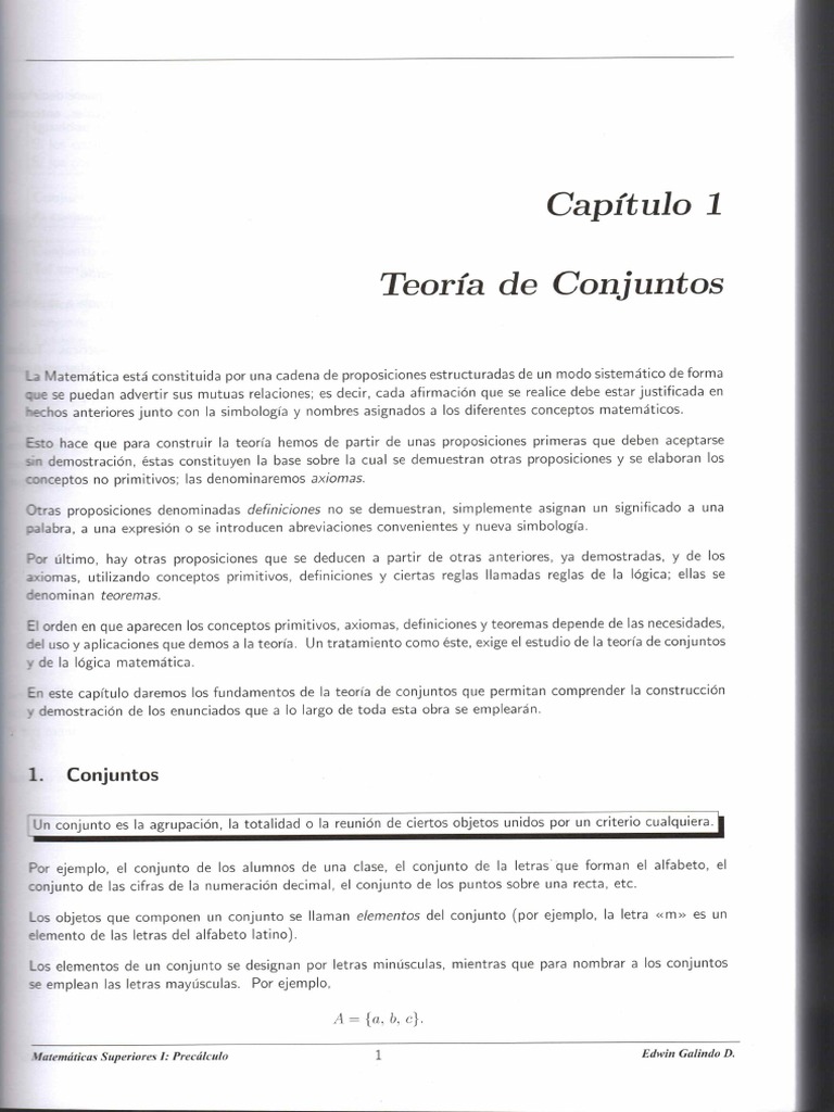 Teoria de Conjuntos y Lógica Matemática (I) - Galind PDF | PDF