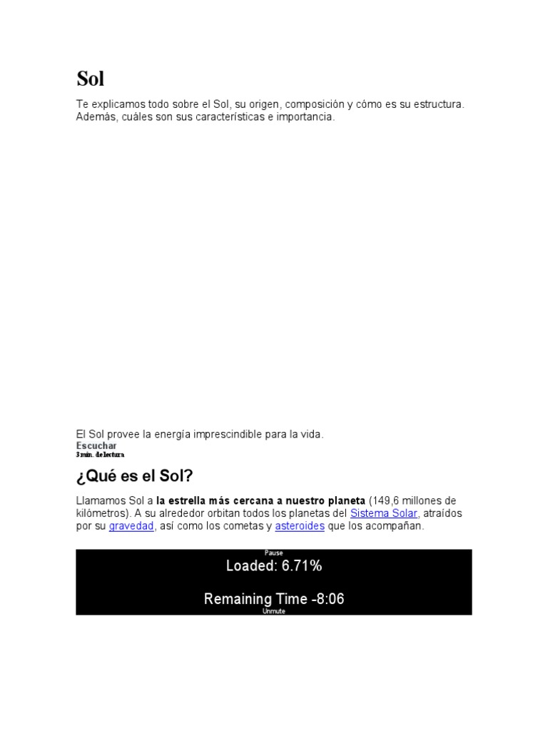 Historia Del Sol | PDF