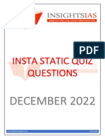 INSTA December 2022 Static Quiz Questions