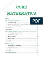 Core Mathematics Contents and Units