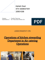 Facility Planning Assignment on Operations of Kitchen Stewarding Department