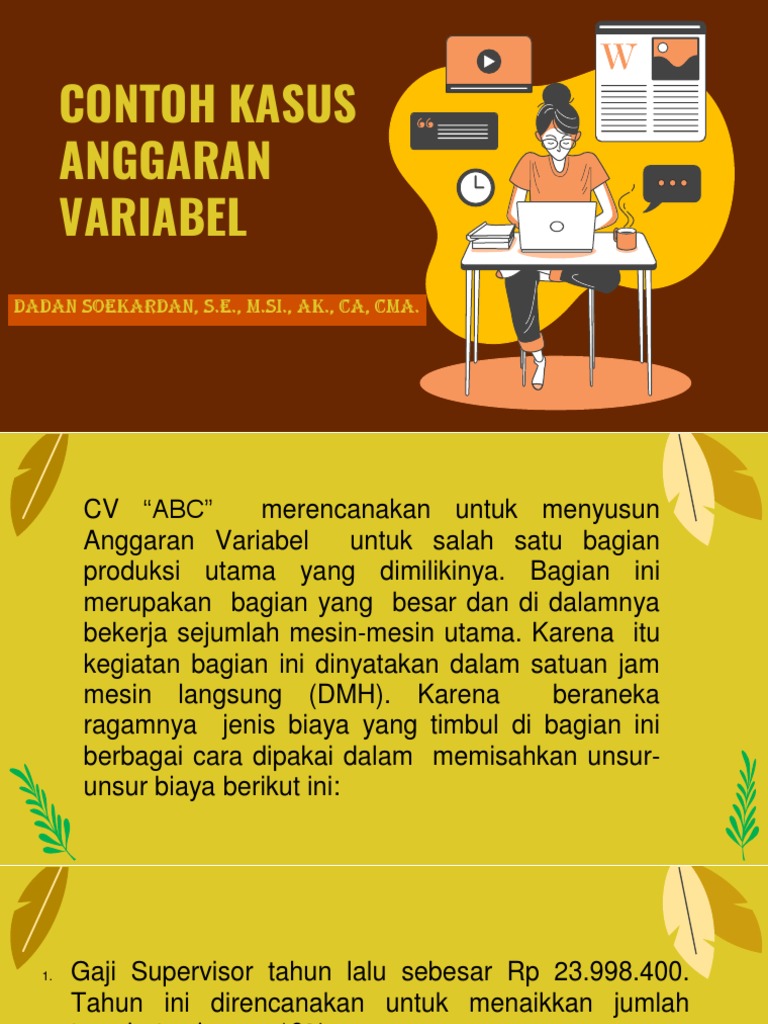 Contoh Anggaran Variabel CV 