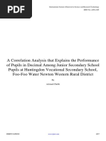 A Correlation Analysis That Explains The Performance of Pupils in Decimal Among Junior Secondary School Pupils at Huntingdon Vocational Secondary School, Foo-Foo Water Newton Western Rural District