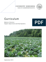 Master of Science Organic Agriculture and Food Systems Curriculum