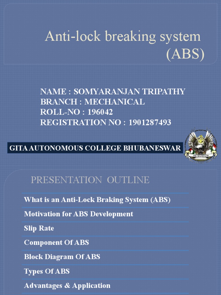 Analysis of an Engineering Student Project on AntiLock Braking Systems