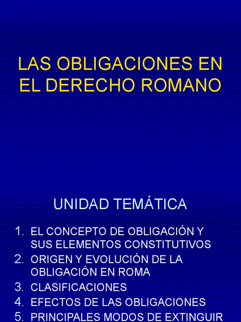 Las Obligaciones en El Derecho Romano | PDF | Acreedor | Nacionalidad