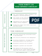 Food Defence Checklist - Food Surety Ltd. (P) PDF