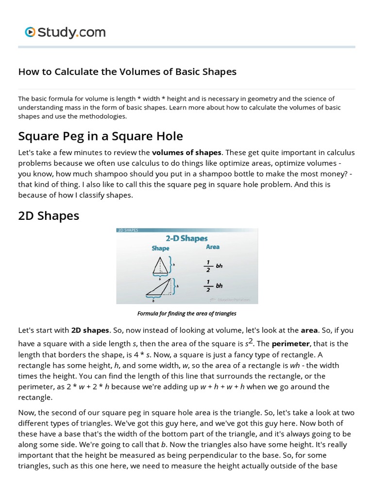 Geometry Volume Calculation Guide | PDF