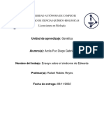 Ensayo Sindrome Edwards - Arcila Puc Diego Gabriel PDF