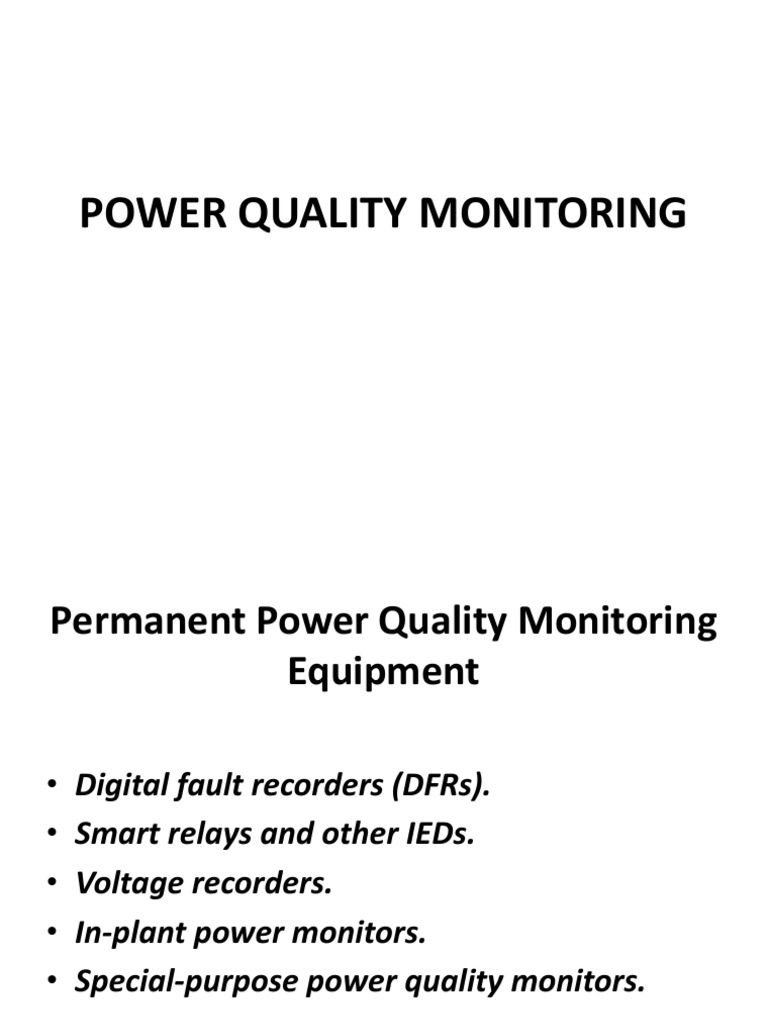 Power Quality Monitoring Equipment | PDF