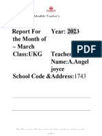 Teachers Report March Month 2023 08-4-23
