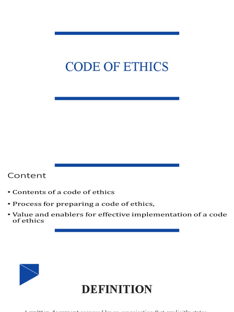 Code of Ethics | PDF
