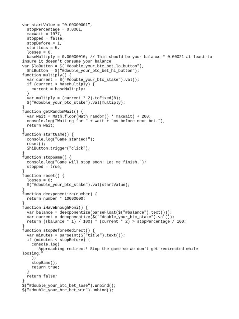 Bitcoin Betting Strategy Script | PDF