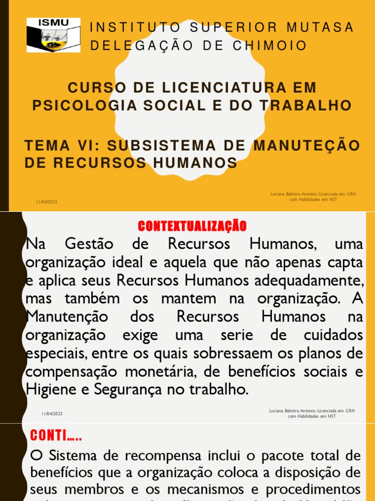 Subsistema de Manutenção Dos Recursos Humanos | PDF, image size:768x1024