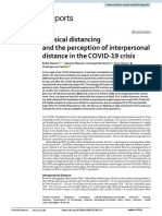 Physical Distancing and The Perception of Interpersonal Distance in The COVID 19 Crisis