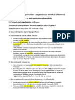 Chapitre 3 La France - La Métropolisation Et Ses Effets