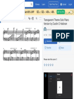 Transparent Theme Solo Piano Version by Dustin O Halloran Sheet Music For Piano (Solo) Musescore - Com 5 PDF