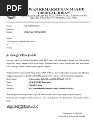 620+ Contoh Undangan Pengajian Masjid Gratis Terbaru