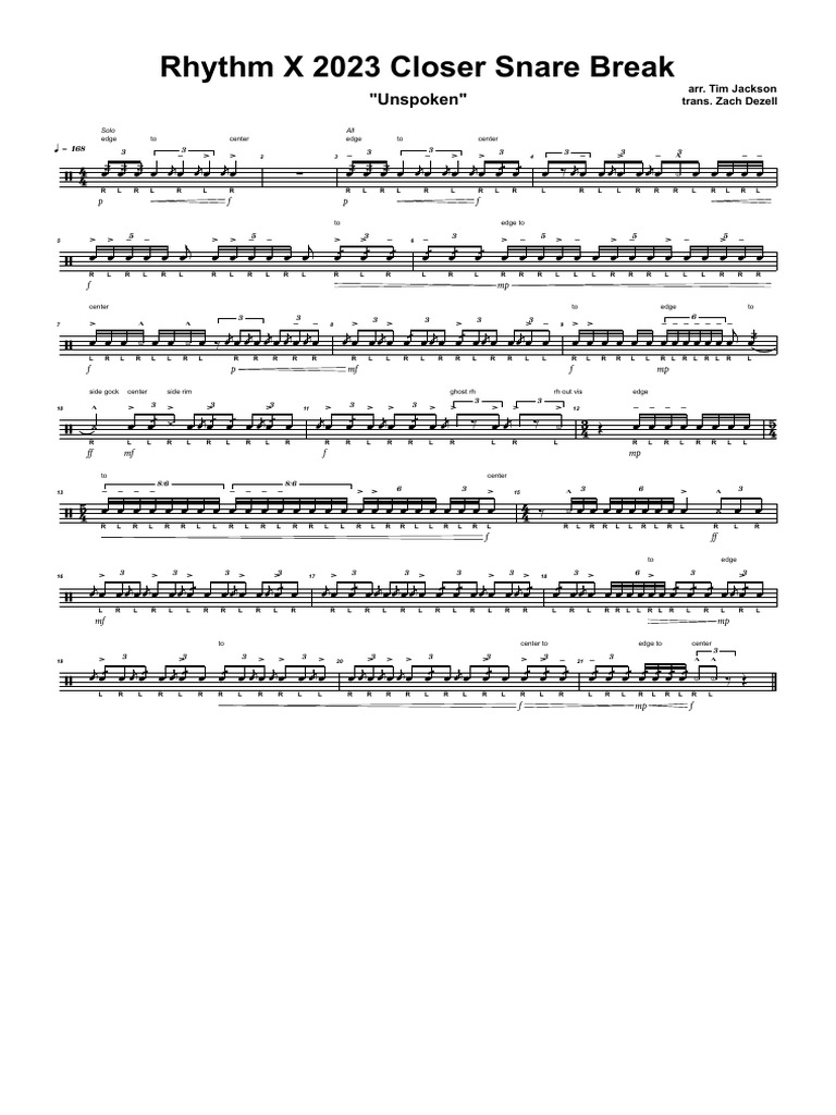 Rhythm X 2023 Closer Snare Break PDF PDF